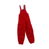 Maxbell 1/6 Scale Bib Overalls Mini Long Pants with Pocket for 12in Figures Dress up red