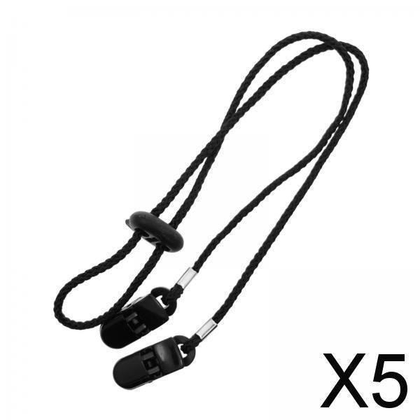 Maxbell 5xAdjustable Hat Strap Clip Cap Retainer with Clip Cord for Sports Men Golfing Black