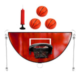 Maxbell Mini Trampoline Basketball Hoop Waterproof Easy Installation Basketball Rack red