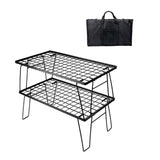 Maxbell Grill Mesh Table with Storage Bag Camping BBQ Table for BBQ Fishing Backyard 2 Piece Tables