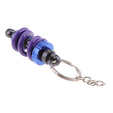 Maxbell 3xUniversal Metal Motorcycle Shock Absorber Shape Key Chain Ring - Purple+Blue