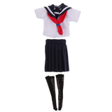 Maxbell Natural Skin Nude Body and Cute School Uniform Clothes for 1/6 Blythe Doll