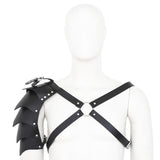 Mens PU Leather X Adjustable Chest Half Harness Body Harness Cosplay Costume