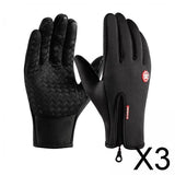 Maxbell 3xWinter Gloves Windproof Insulated for Motorcycle Cycling Adults Unisex S Black