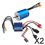 2x2838 Sensorless Brushless Motor+35A Brushless ESC for 1/14 1/16 1/18 RC Car