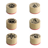 Maxbell 6x Wooden Stamps for Art Project Wooden Christmas Stamps for Christmas Decor