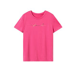 Maxbell Maxbell Womens T Shirt Summer Costume Soft Short Sleeve Top for Shopping XXL Rose Pink