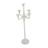 Maxbell Candle Holder with 5 Branches Candelabra Candlestick for Living Room Elegant White 23x73cm