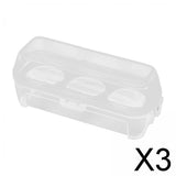 Maxbell 3xEgg Storage Box Organizer Travel Egg Carrying Case Hiking Egg Container Case 3 Grids 15.5x6.5x6cm