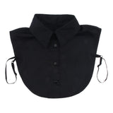 Cotton Fake Collar Detachable Dickey Collar Blouse Half Shirts Collar Black