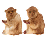 Maxbell 2pcs Lifelike Kneeling Monkey Statue Indoor Outdoor Ornament Model Figure