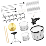 Maxbell Kids Jazz Drum Set Early Learning with Stool for Boys Girls Children Concert Argent