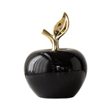 Maxbell Ceramic Apples Figurine Tabletop Apples Statue for Office Living Room Entryway Large Black
