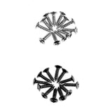 Maxbell 4 x12pcs Silver+ BLK Scratchplate Pickguard Screws For Fender Strat Tele Guitar