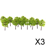 Maxbell 3xPlastic Model Trees Train Railroad Scenery 1:250 40pcs Light Green
