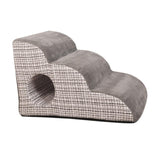 Maxbell Cat Ramp Anti Slip Removable Cover Dog Stairs Steps for Sofa Kitten Tall Bed Light Gray