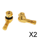 Maxbell 2xAluminum Wheel Tyre Tire Valve Stems w/ Screw Caps Car 90 Degree Yellow