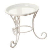 Maxbell Plant Stand Detachable Tray Flower Pot Holder Stand for Patio Balcony Office White