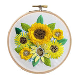 Maxbell 2 Sets Embroidery Starter Kit with Flower Pattern DIY Cross Stitch Crafts