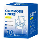 Maxbell 30Pcs Bedside Commode Liners for Adult Trash Bags Camping Toilet Seat Liners Blue 52cmx55cm