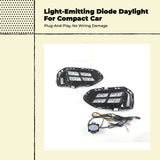Light-emitting diode brightness, Fog Light Assembly, Compatible with 14-23 GK5, High Power Wht+Yel+Ice Blu 14-17 Fit Four-eye