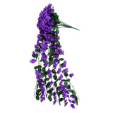 Maxbell Artificial Silk Rose Flower Ivy Vine Hanging Garland Party Home Decor Blue