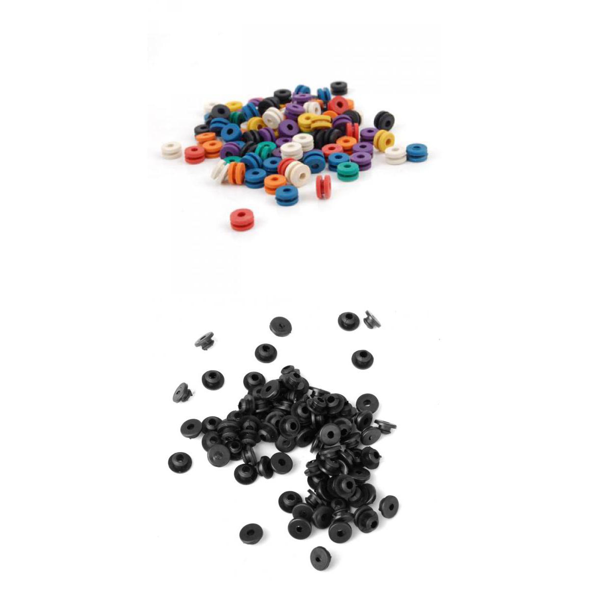 Maxbell 2x 100Pcs Assorted RUBBER Tattoo Armature Bar Nipples Supplies Grommets