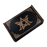 Maxbell Wooden Tarot Box Sliding Gift Rectangular Collectible Decorative Trinket Box Stars Moon