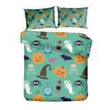 Maxbell 3Piece Halloween Theme Bedding Linen 1 Duvet Cover+2 Pillowcases F_70x90inch
