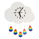 Maxbell Maxbell Cute wall Clock Cloud Raindrop Shaped Silent for Bedroom Kids Decor A