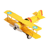 Maxbell Helicopter Model Unique Iron Airplane Model for TV Cabinet Bedroom Ornaments Yellow