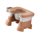 Maxbell Bathroom Squating Toilet Chair Compact Toilet Stool for Potty Bathroom Woman Khaki Heighten