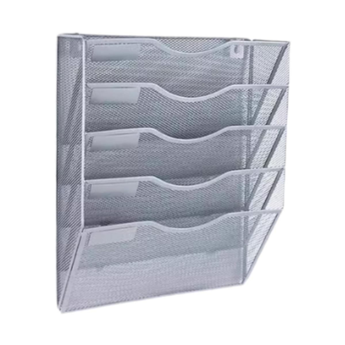 Maxbell Wall Mounted File Organizer Folder Modern Mesh Metal for Office files Papers Silver