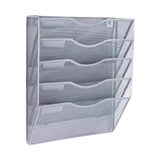 Maxbell Wall Mounted File Organizer Folder Modern Mesh Metal for Office files Papers Silver