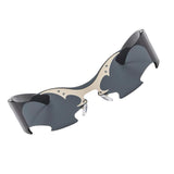 Maxbell Rimless Sunglasses Fashionable Eyewear for Nightclub Stage Performance Party Black
