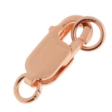 2Pcs 925 Sterling Lobster Clasp Split Ring Jewelry Keychain DIY Rose Gold