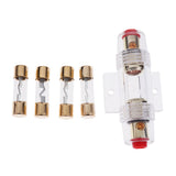 Maxbell 2xAGU Short Fuse Holder 0 4 8 Gauge Gold Plated 20A 40A 60A 80A Fuse SKFH104