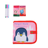 Maxbell Erasable Doodle Book Set Portable Reusable Drawing Book for Game Travel Road Penguin