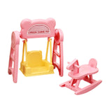 1/12 Swing and Rocking Horse Toy Role Play Miniature Furniture Pretend Fairy Pink