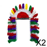 Maxbell 2xFeather Headdress Hair Band Headwear for Stage Performance Halloween Cosplay Style A