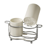 Maxbell Utensil Holder Metal Drainage Box Cutlery Holder for Party Dinner Table Cafe Short White