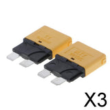 Maxbell 3x2 Piece Automatic 28V Marine Resettable Fuse Auto Circuit Breaker Blade 20A