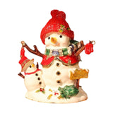 Christmas Snowman Trinket Box Enamel Hinged Jewelry Box Rings Earring Holder White