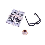 Maxbell Dollhouse Decoration Accessories Newspaper Glasses Coffee Set for Dollhouse