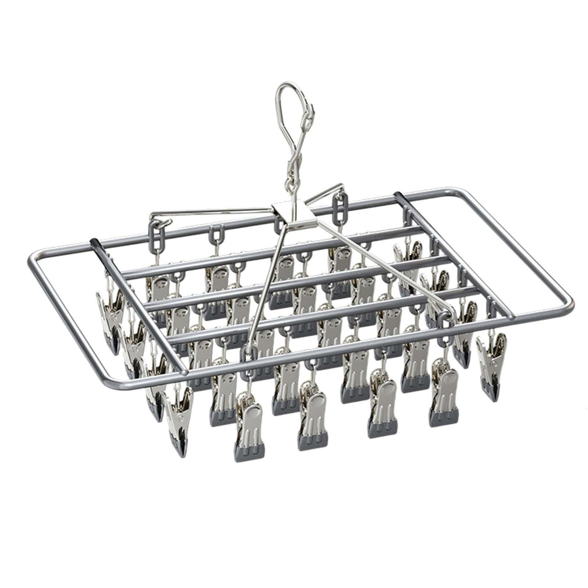 Maxbell Drying Rack Load Bearing Multifunction Clothespin for Shorts Pants Underwear Argent