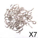 Maxbell 7x50pcs Screw Hook Eye Silver
