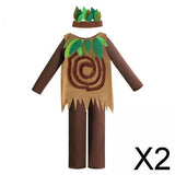 Maxbell 2xChildren Tree Costumes Headdress Vest Romper for Halloween Show Festival XL