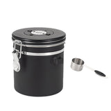 Maxbell Coffee Canister Airtight with Measuring Spoon Coffee Lovers Gifts Sealed Jug black 1.2L