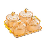 Maxbell Dried Fruit Snack Serving Plate Nut and Candy Serving Tray for Holiday Fruit 4 grid