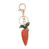 Rhinestone Key Chain Car Key Ring Accessory Crystal Bag Decor Keyring Orange Radish